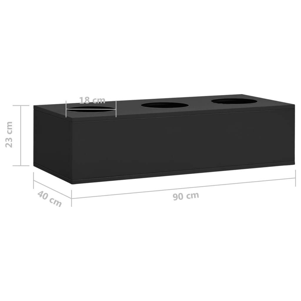 Boîte à fleurs de bureau anthracite 90 x 40 x 23 cm acier - Image 5