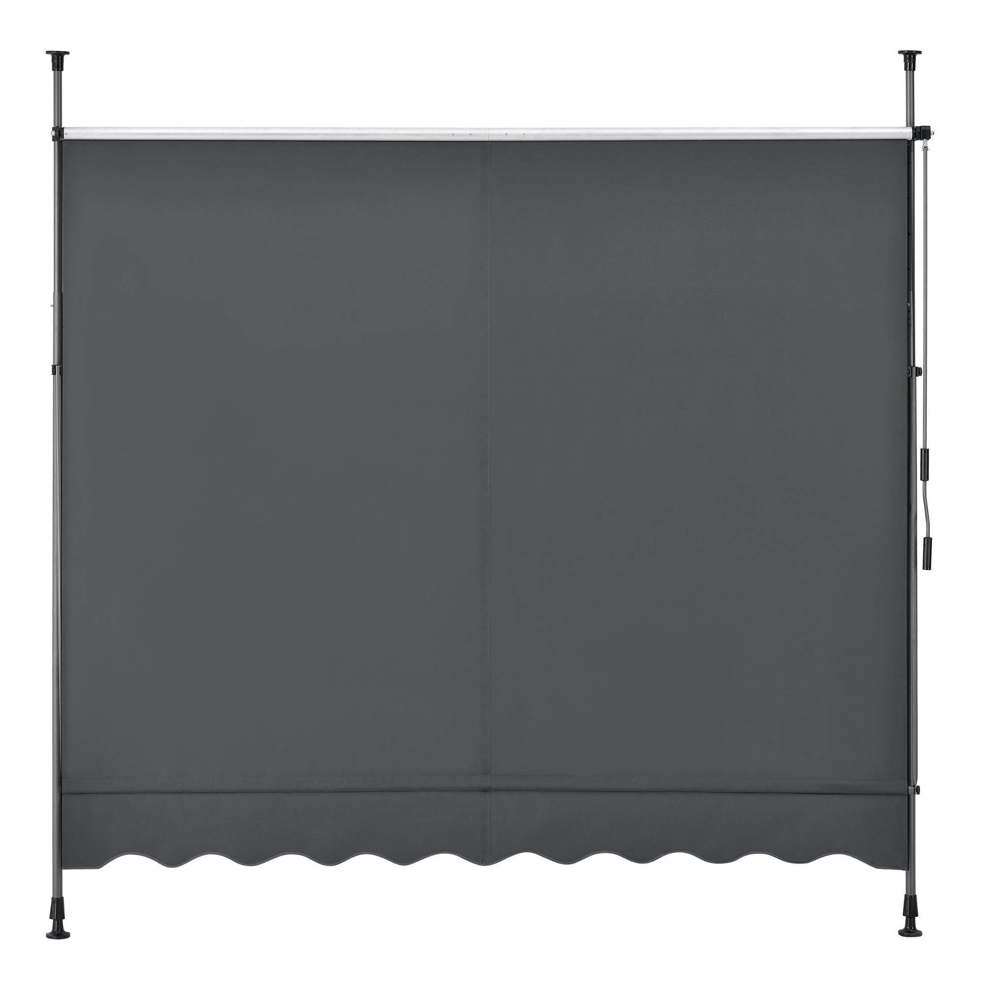 Brise-soleil pare-soleil métal et polyester hauteur variable gris 150 x 120 x 200-300 cm - Image 3