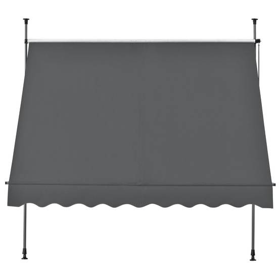 Brise-soleil pare-soleil métal et polyester hauteur variable gris 150 x 120 x 200-300 cm - Image 2