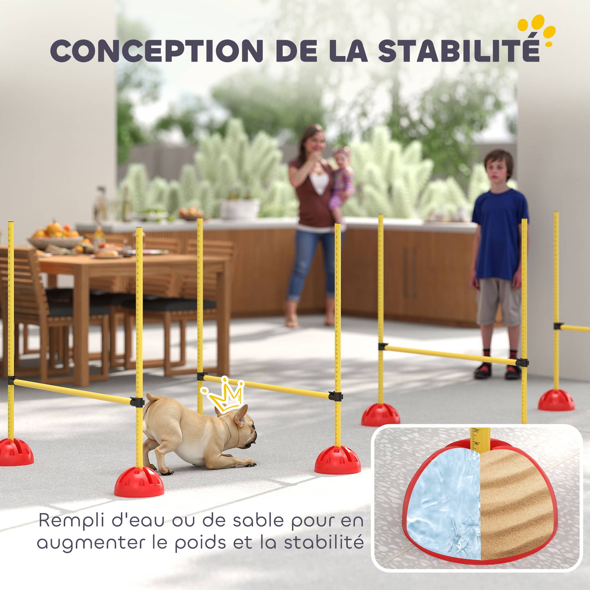 Kit d'agilité pour chien ABS jaune et orange 124 x 19.5 x 103 cm - PANGIVO - Image 9