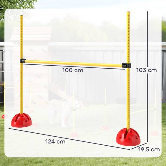 Kit d'agilité pour chien ABS jaune et orange 124 x 19.5 x 103 cm - PANGIVO - Image 5