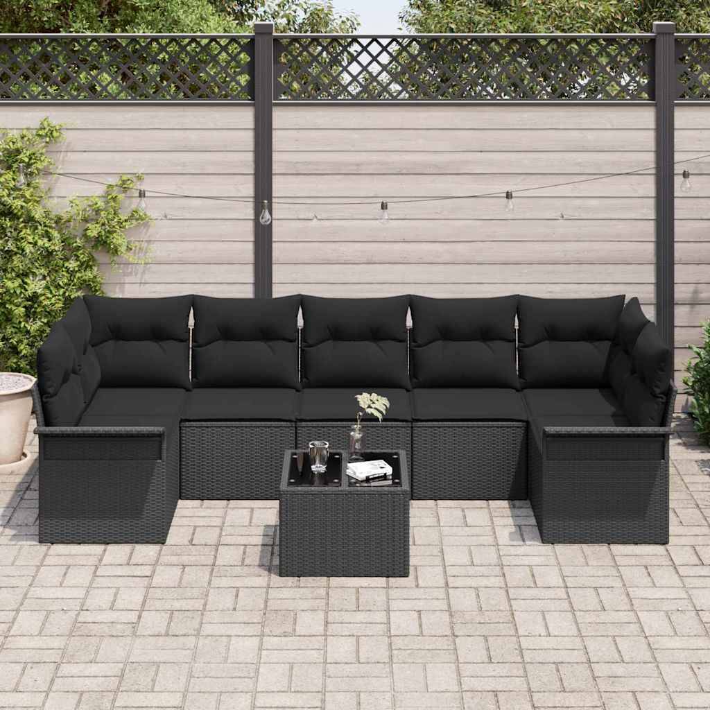 ComfortXL - Canapé Extérieur Durable 8 pcs Résine Tressée Cadre Acier Table Basse Verre Noir – ComfortXL Outdoor Living - Image 3