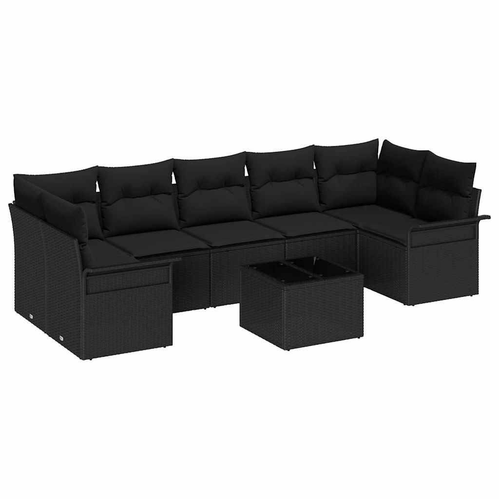 ComfortXL - Canapé Extérieur Durable 8 pcs Résine Tressée Cadre Acier Table Basse Verre Noir – ComfortXL Outdoor Living - Image 2