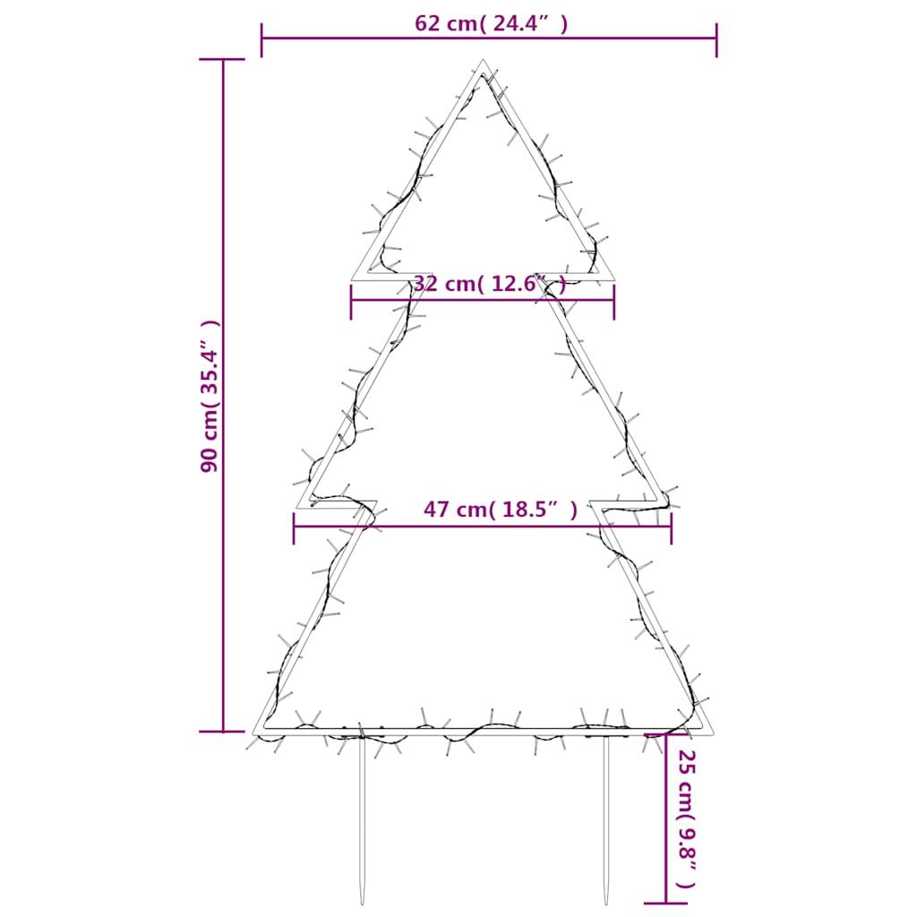 Décoration Sapin Lumineux de Jardin en Fer 115 LED avec Piquets 90 cm – ComfortXL Outdoor Living - Image 10