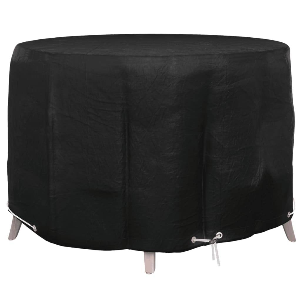 Housse Ronde pour Table de Jardin PE Imperméable et Anti-UV pour Extérieur Noir Ø125x75 cm – ComfortXL Outdoor Living