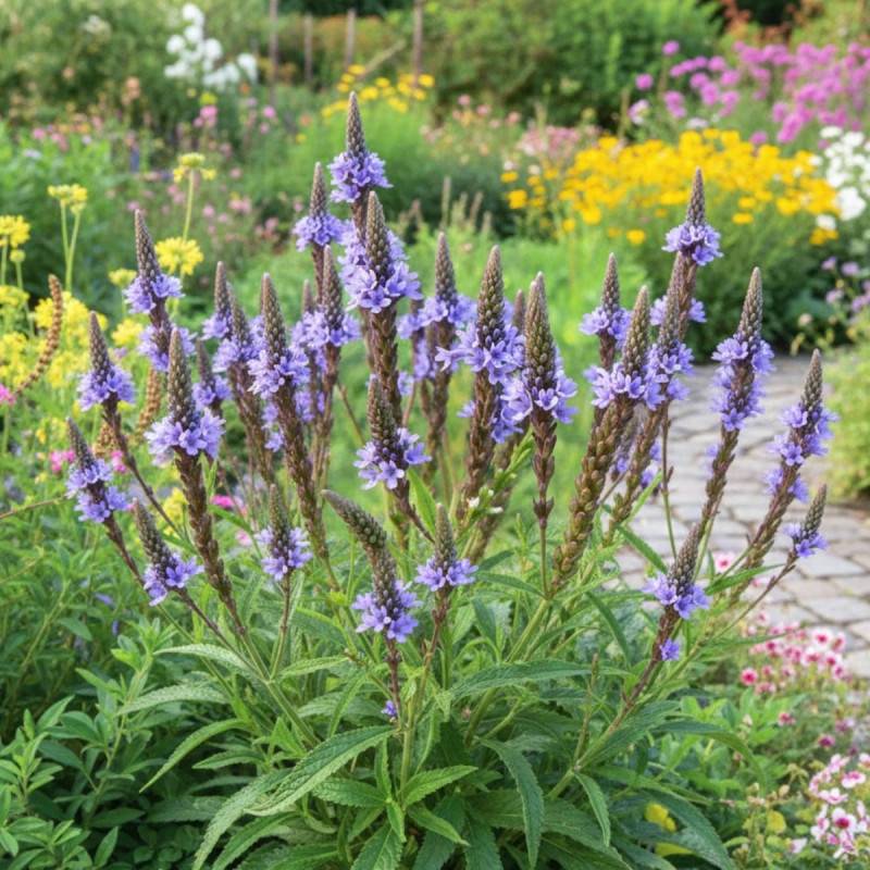 Verveine hastée Blue Spires à fleurs Bleue/Violette - feuillage Caduc - Godet - 5/20 cm