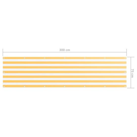 Écran de balcon Tissu Oxford Blanc et Jaune 75 x 300 cm - PANGIVO - Image 5