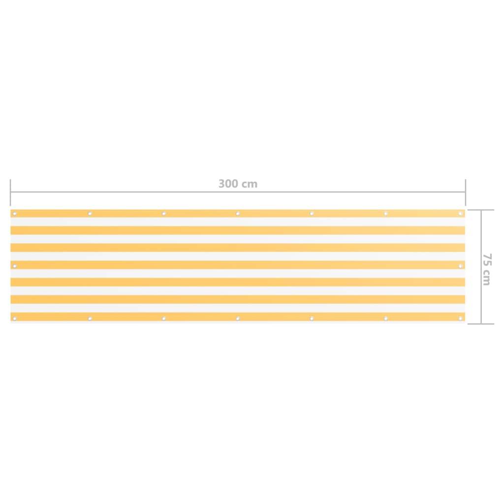 Écran de balcon Tissu Oxford Blanc et Jaune 75 x 300 cm - PANGIVO - Image 5