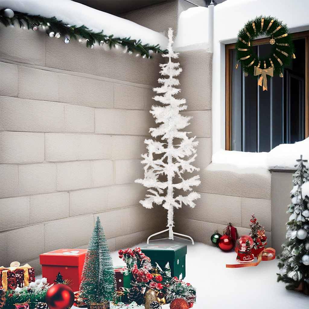 ComfortXL - Demi sapin de Noël mural PVC gain de place pour fête Blanc 210 cm – ComfortXL Outdoor Living - Image 2