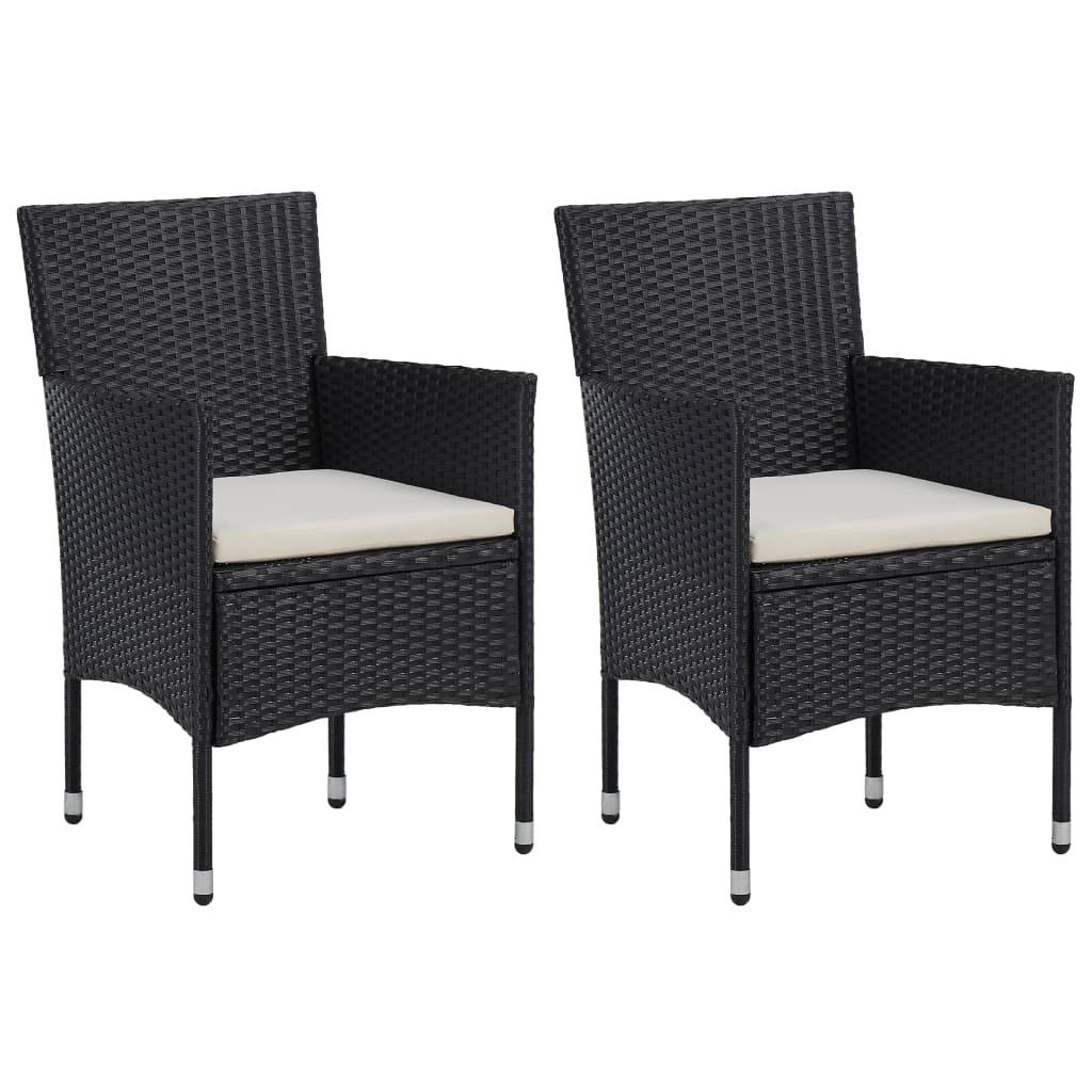 Vidaxl - Chaises de jardin lot de 2 Résine tressée Noir vidaXL 46179 - Image 1