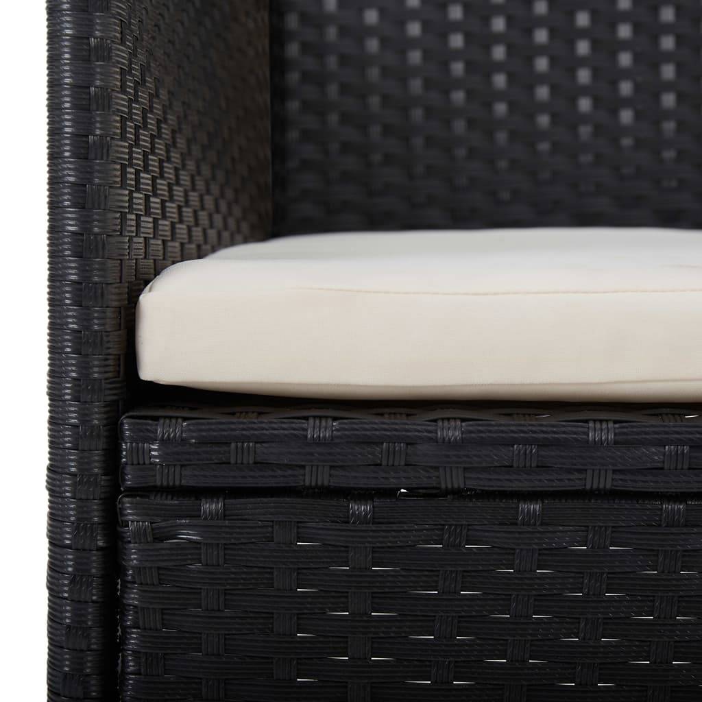 Vidaxl - Chaises de jardin lot de 2 Résine tressée Noir vidaXL 46179 - Image 4
