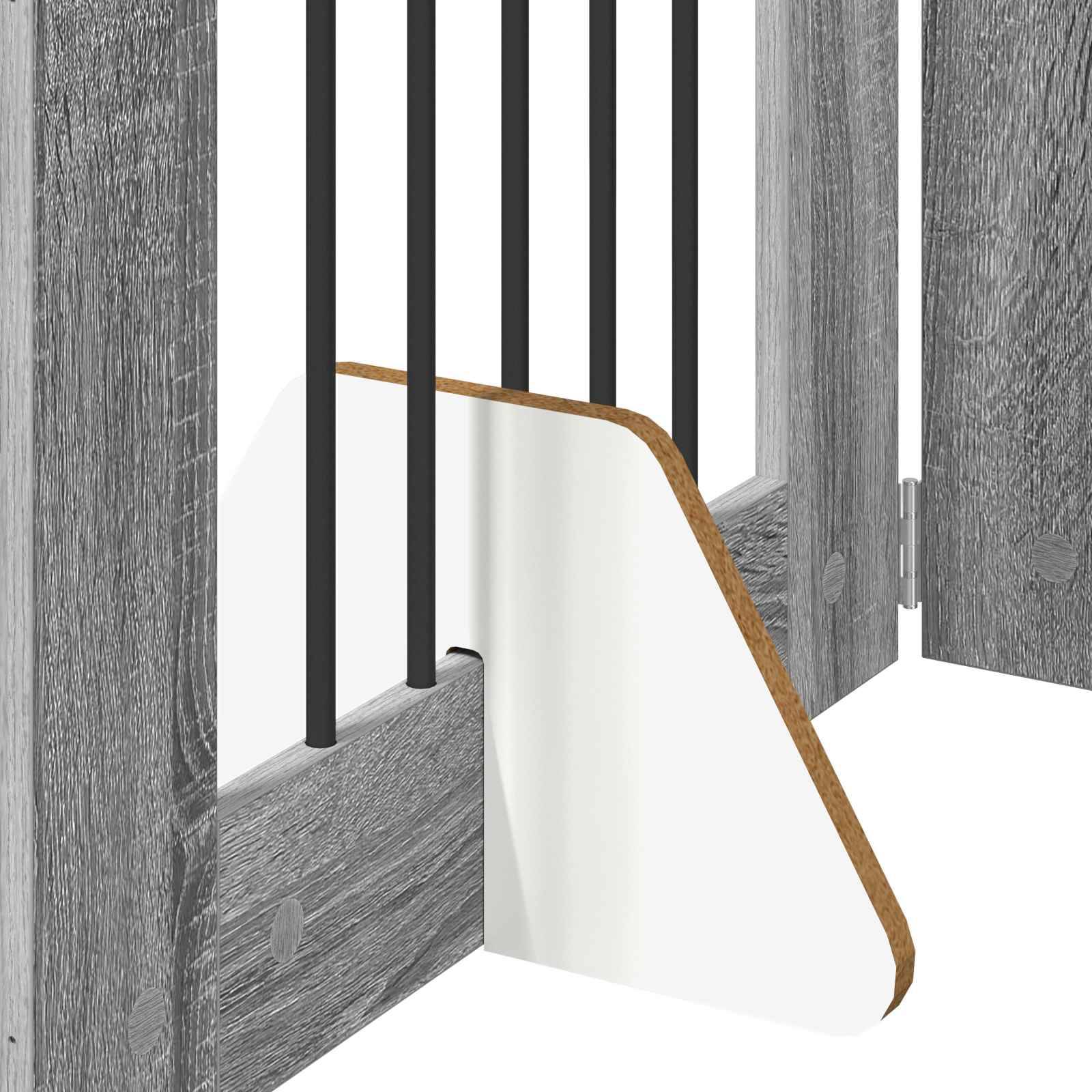 ComfortXL - Barrière de protection bois intérieur pour chien pliable modulable 120cm gris - ComfortXL Outdoor Living - Image 6
