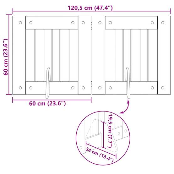 ComfortXL - Barrière de protection bois intérieur pour chien pliable modulable 120cm gris - ComfortXL Outdoor Living - Image 9