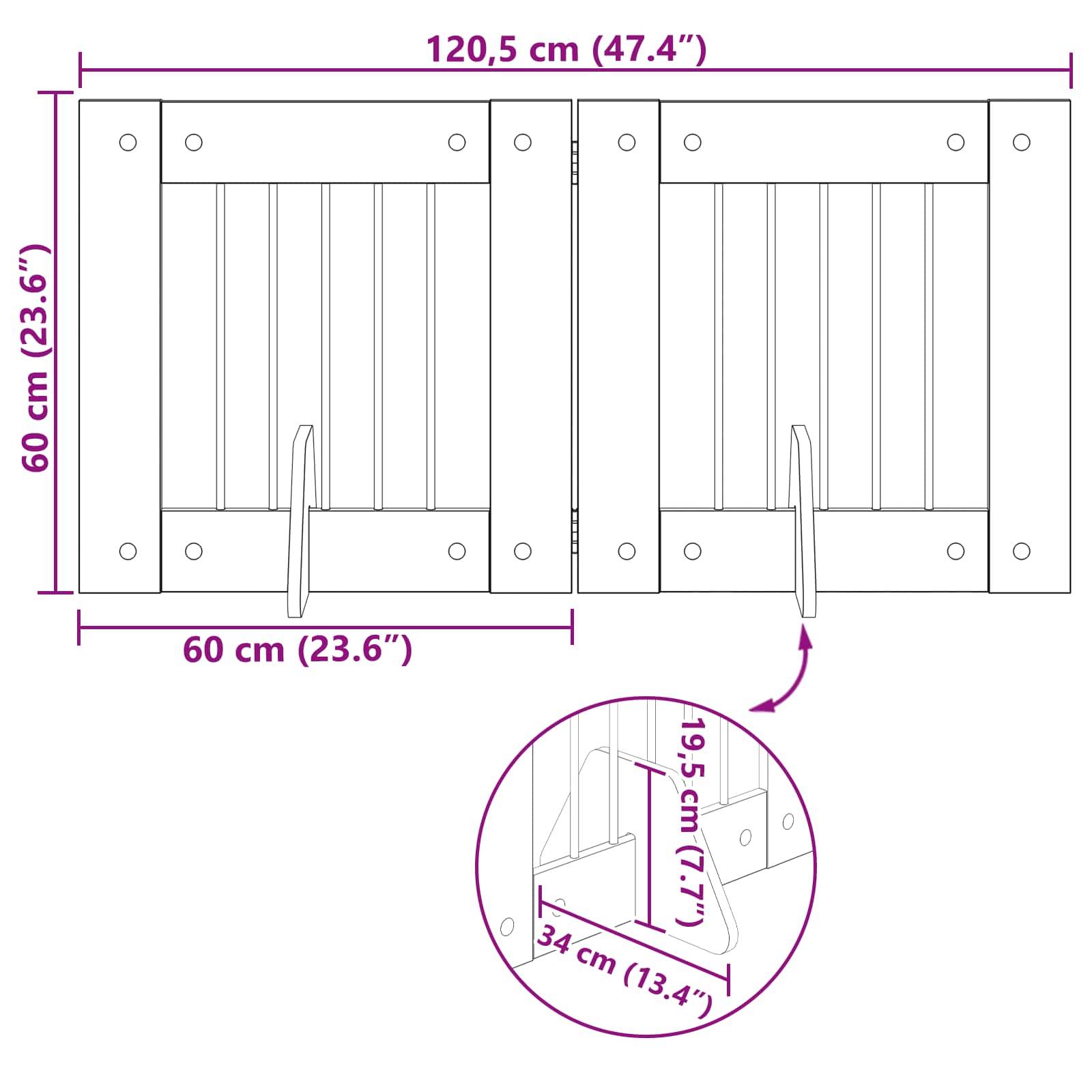 ComfortXL - Barrière de protection bois intérieur pour chien pliable modulable 120cm gris - ComfortXL Outdoor Living - Image 9