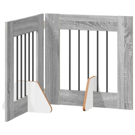 ComfortXL - Barrière de protection bois intérieur pour chien pliable modulable 120cm gris - ComfortXL Outdoor Living - Image 2