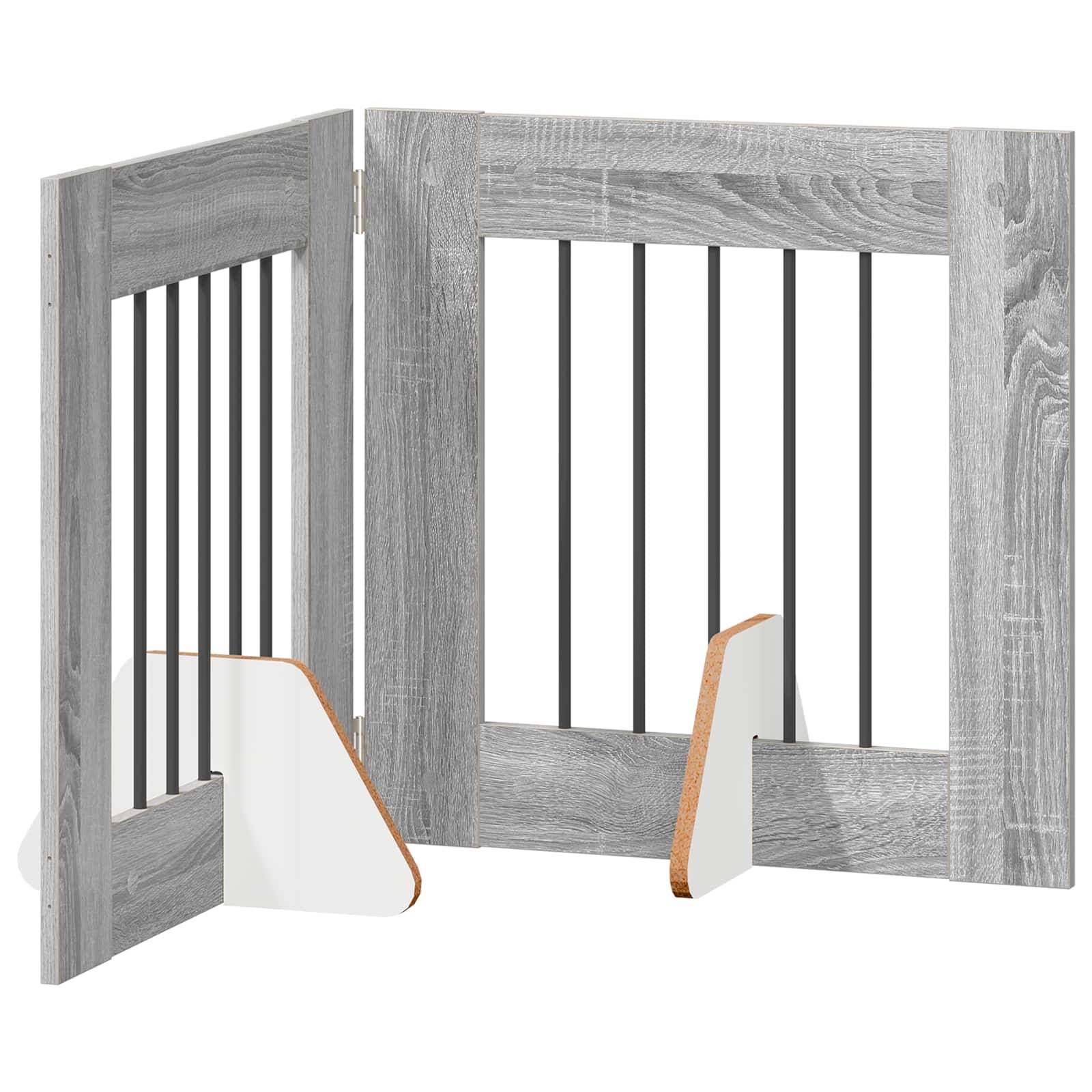 ComfortXL - Barrière de protection bois intérieur pour chien pliable modulable 120cm gris - ComfortXL Outdoor Living - Image 2