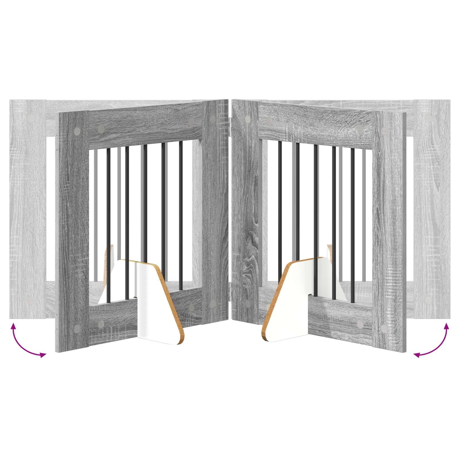 ComfortXL - Barrière de protection bois intérieur pour chien pliable modulable 120cm gris - ComfortXL Outdoor Living - Image 7