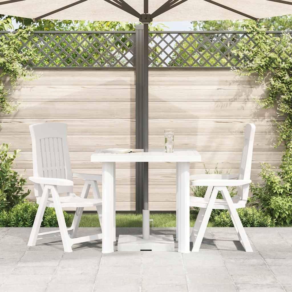 Table de jardin plastique blanc 80 x 75 x 72 cm - PANGIVO - Image 3