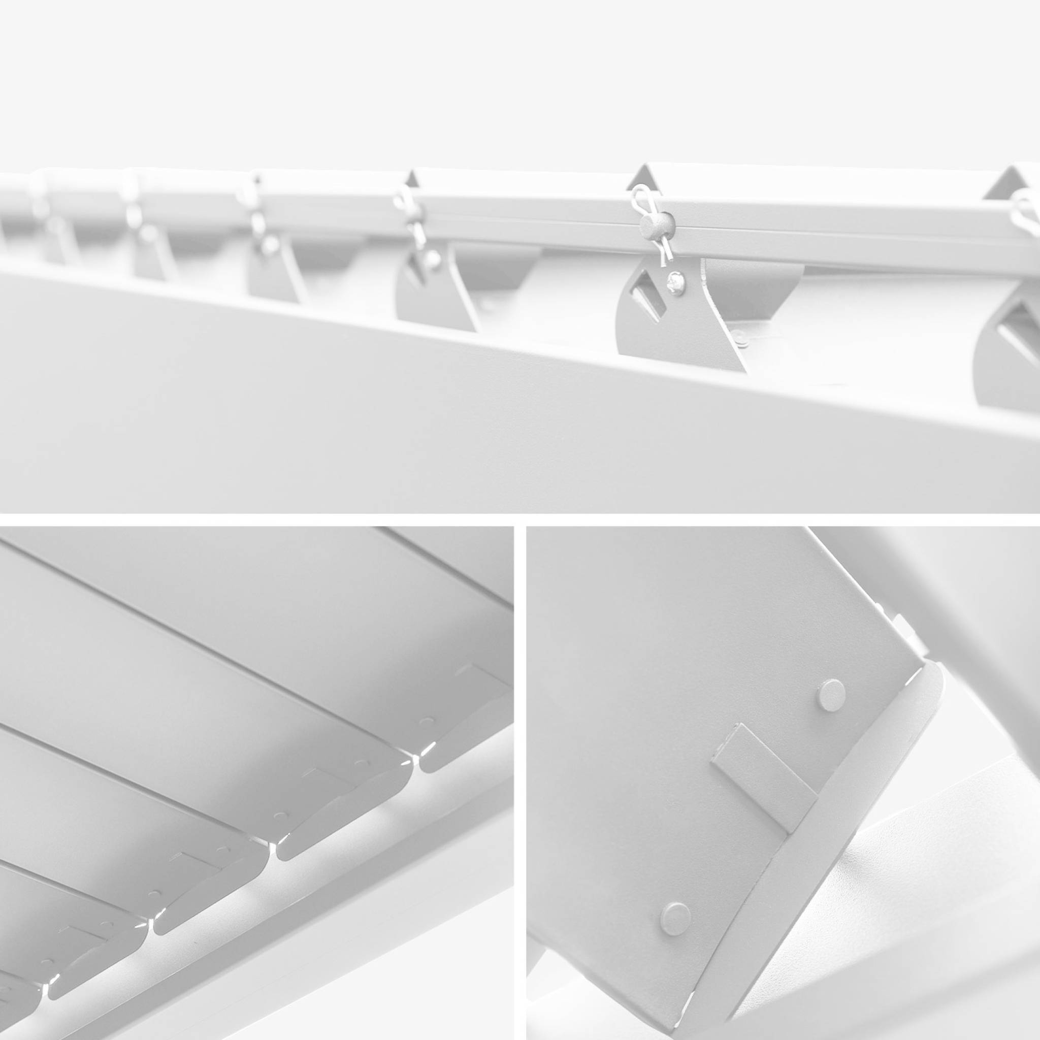 sweeek - Pergola bioclimatique aluminium 3x3 m V2 lames orientables + 3 persiennes TRIOMPHE blanc | sweeek - Image 6