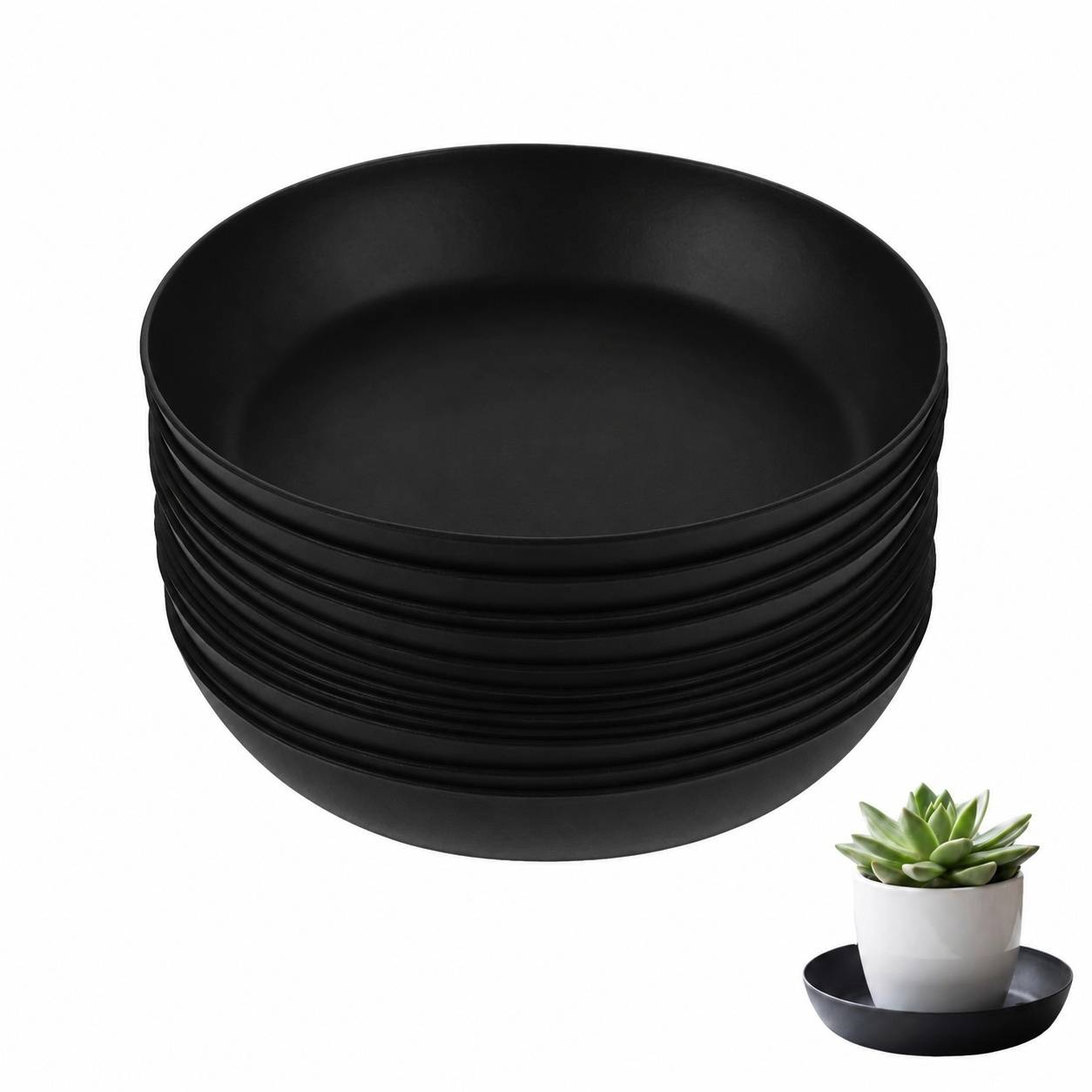 Lot de 30 Soucoupes Rondes pour Plantes en Plastique - Image 1