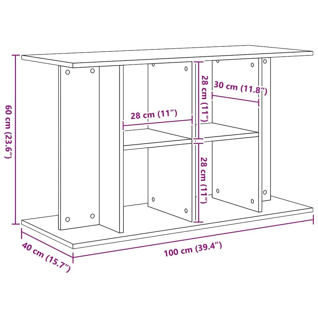 Vidaxl - Support d'aquarium Chêne noir 100x40x60 cm Bois d'ingénierie vidaXL 862150 - Image 3