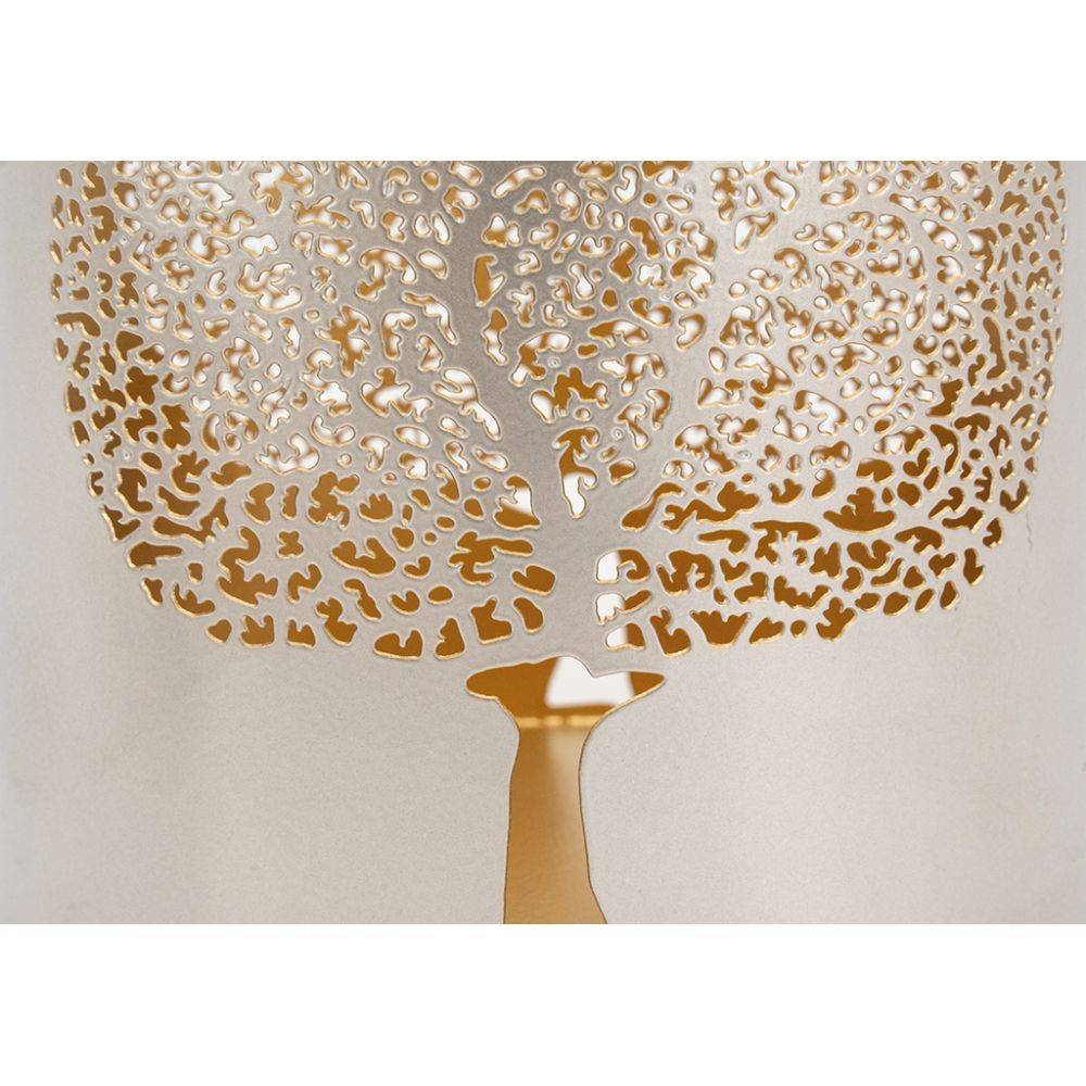 Aubry Gaspard - Photophores en métal gris Arbre de vie (Lot de 3) - Image 4