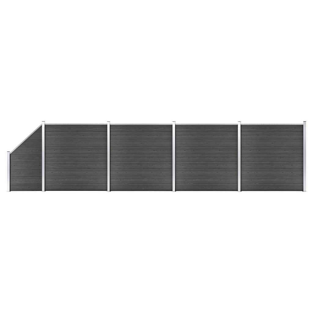 PANGIVO - Panneau de clôture WPC noir 792 x 105-186 cm - PANGIVO - Image 1