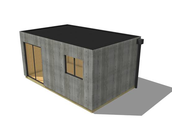 Sans Marque - Bureau de jardin ossature bois en bois 5,5 x 3,5 x 2,7 m avec plancher isolé - Image 2