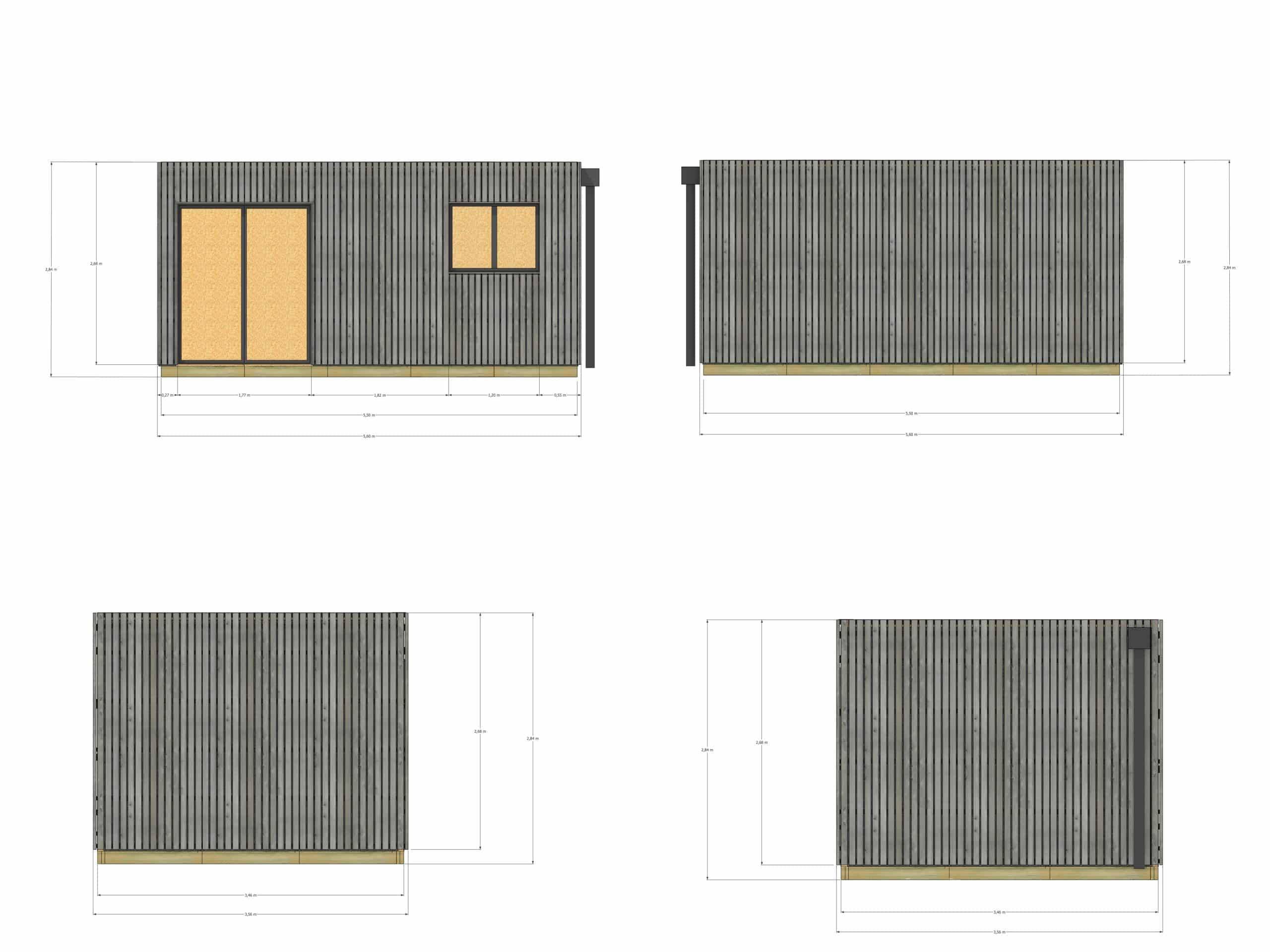 Sans Marque - Bureau de jardin ossature bois en bois 5,5 x 3,5 x 2,7 m avec plancher isolé - Image 4