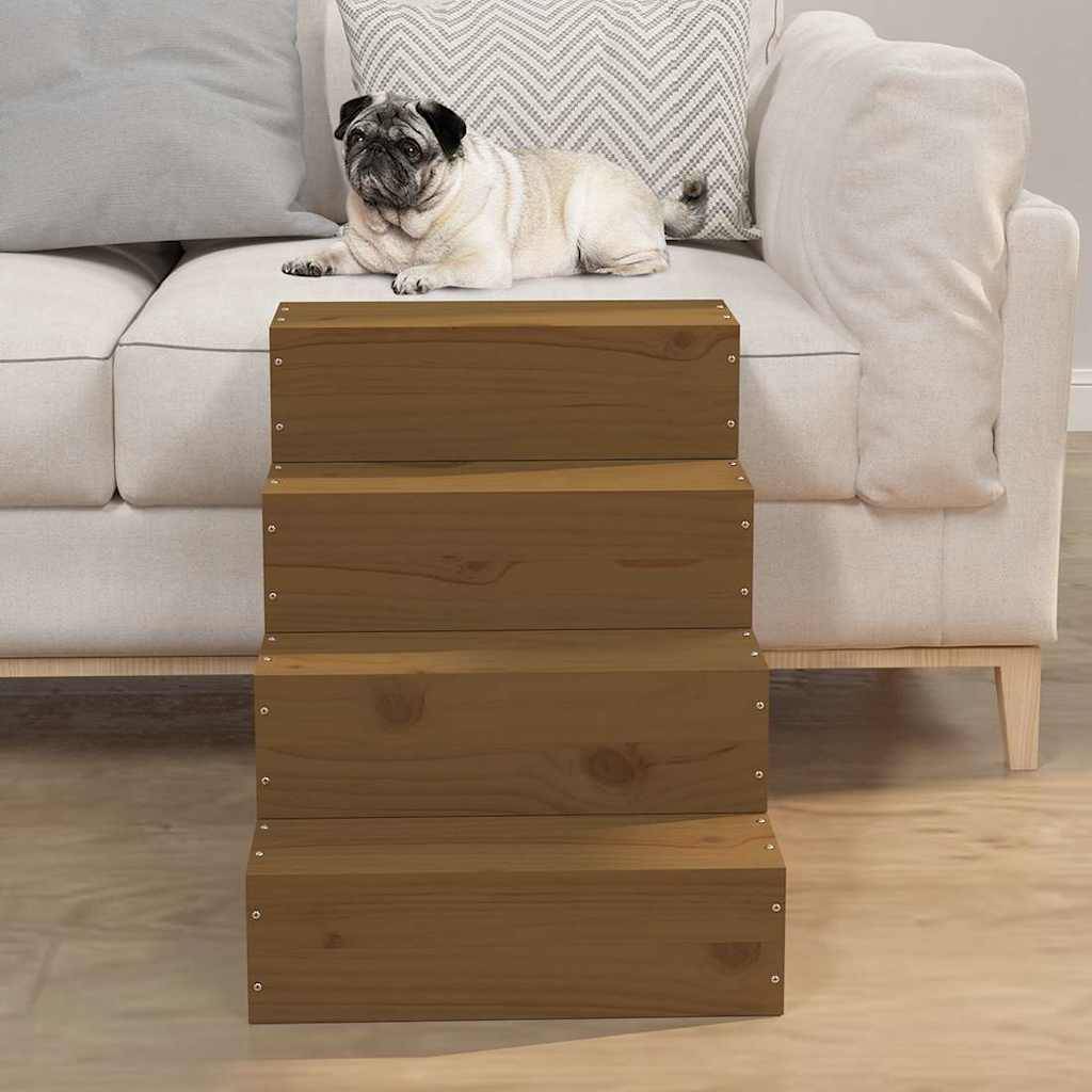Vidaxl - Escalier animaux de compagnie Marron miel 40x49x47 cm Bois pin vidaXL 822469 - Image 4