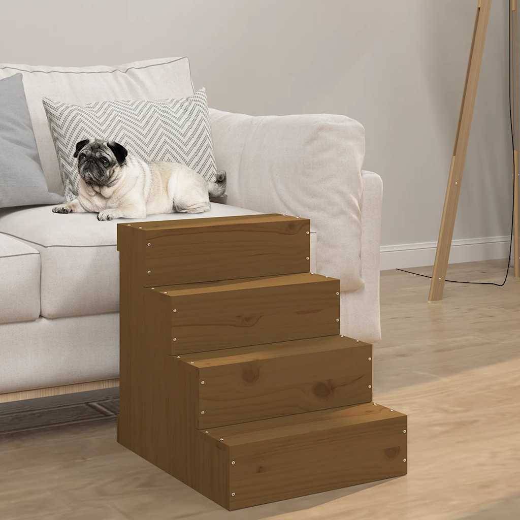 Vidaxl - Escalier animaux de compagnie Marron miel 40x49x47 cm Bois pin vidaXL 822469 - Image 1
