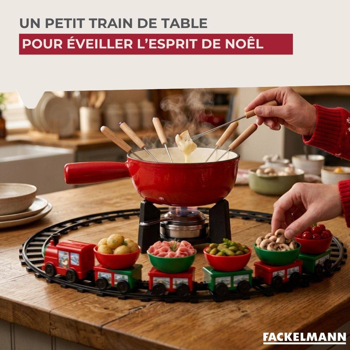 Lot de 1 appareil à fondue avec son petit train de table Fackelmann - Image 2