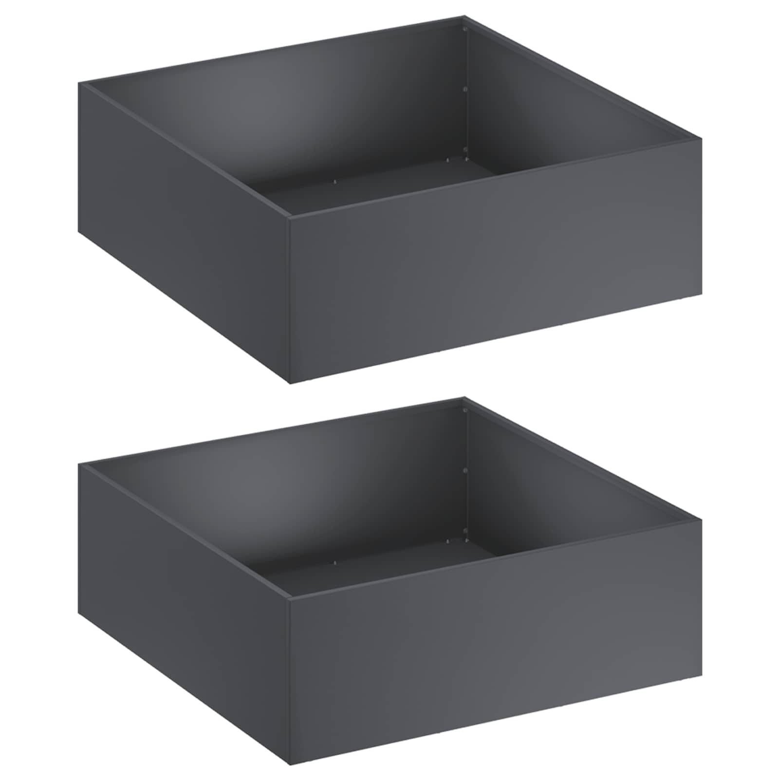 Vidaxl - Cache-pot de jardin 2 pc Anthracite 60 x 60 x 20 cm vidaXL 8004999 - Image 2