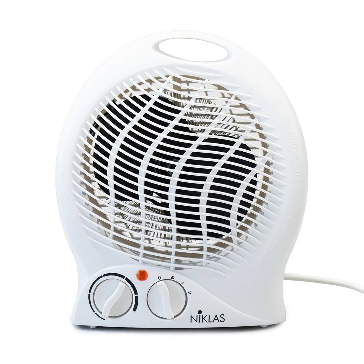 Chauffage électrique 2000W Radiateur Soufflant Climatiseur Portable Blanc Thermostat 5 à 35°C NIKLAS - Image 1