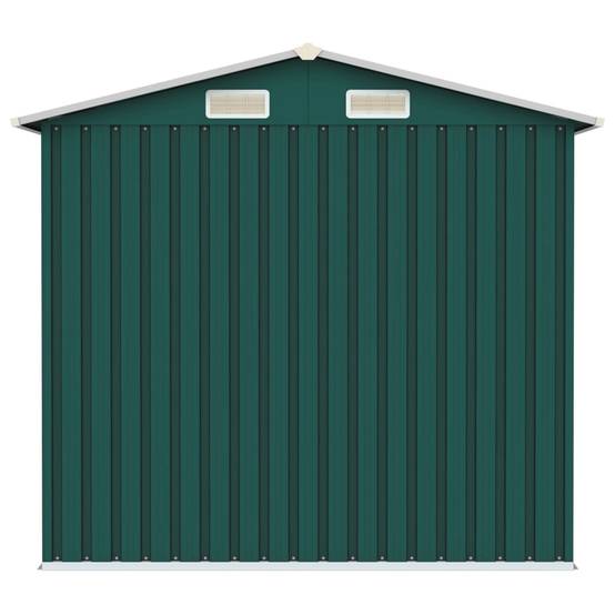 Abri de jardin cabane cabanon maison de stockage remise extérieur hangar outils robuste 205 x 129 x 183 cm acier galvanisé vert - Image 5
