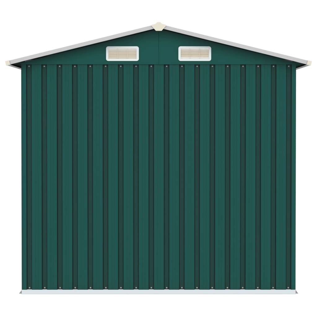 Abri de jardin cabane cabanon maison de stockage remise extérieur hangar outils robuste 205 x 129 x 183 cm acier galvanisé vert - Image 5