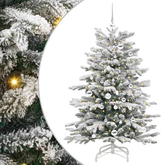 Sapin de Noël | Arbre de Noël Artificiel à Branches Articulées Blanc 150 cm Maison Chic - Image 1