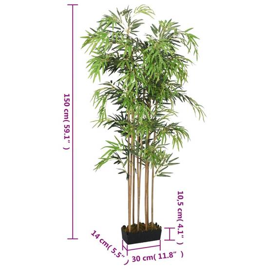 Bambou artificiel bambou et textile vert 150 cm, poids:6.4kg - PANGIVO - Image 5