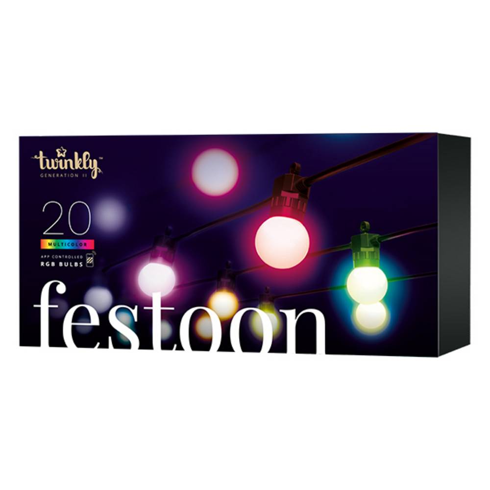 Festoon – Guirlande de Lumières à Ampoules LED Contrôlées par une Application avec 20 LED RGB. 10 Mètres. - Image 1