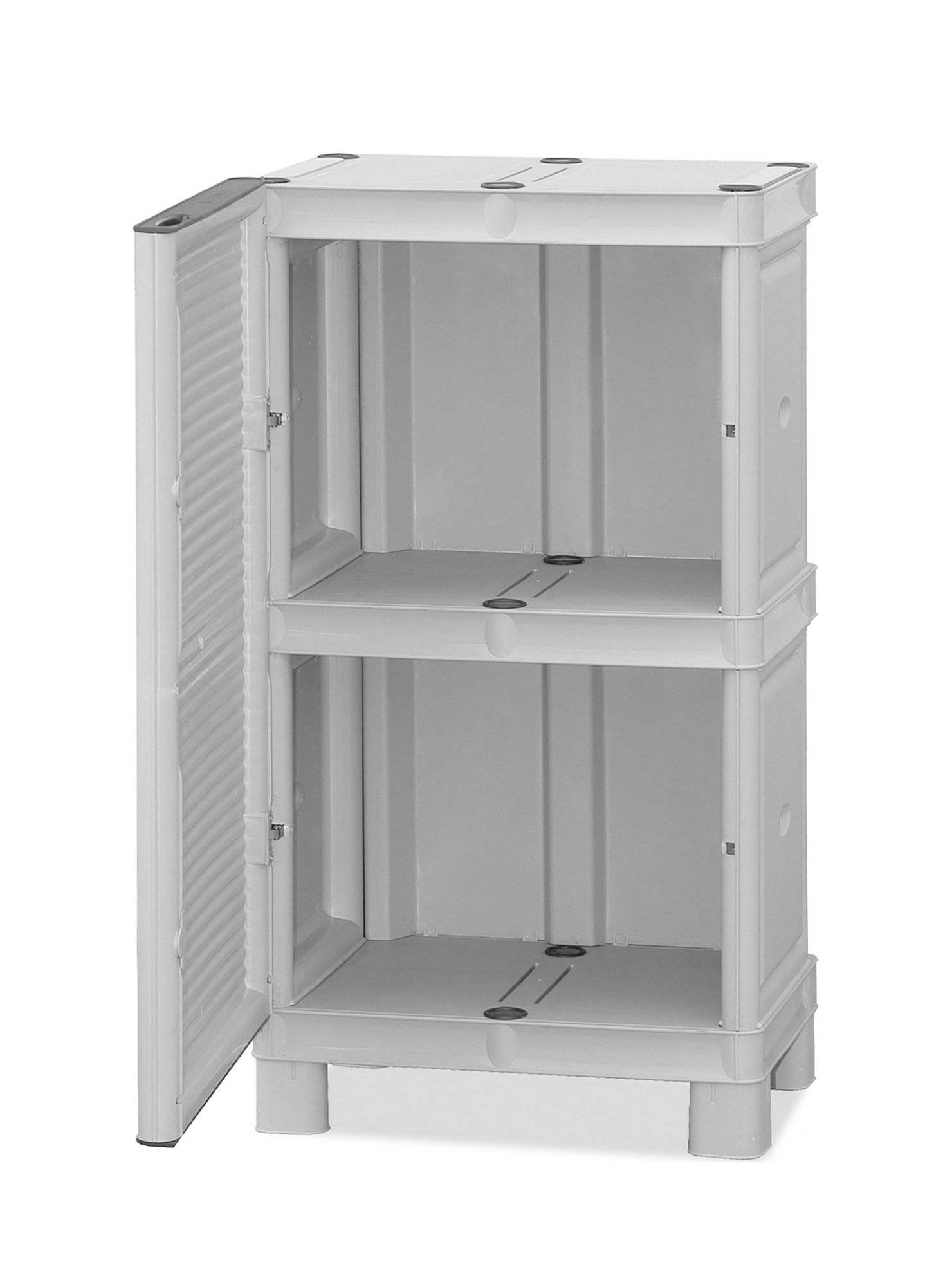 Dmora - Armoire d'extérieur Waremme, Mobilier d'extérieur, Armoire de balcon polyvalente, Armoire d'extérieur, Gris clair, 50x39h92 cm - Dmora - Image 6