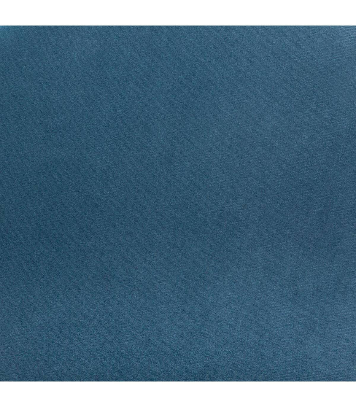 Atmosphera - Tabouret avec Coffre en Velours Bleu et pieds en Bois naturel H 43 cm - Image 3