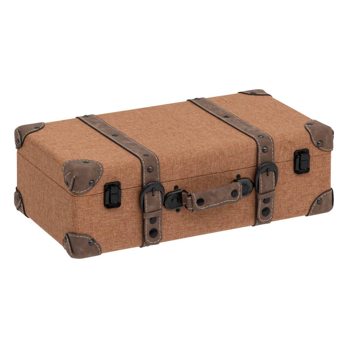 Set de 3 Malles de rangement Marron Caramel style Vintage L 60 L 55 et L 45 cm - Image 7