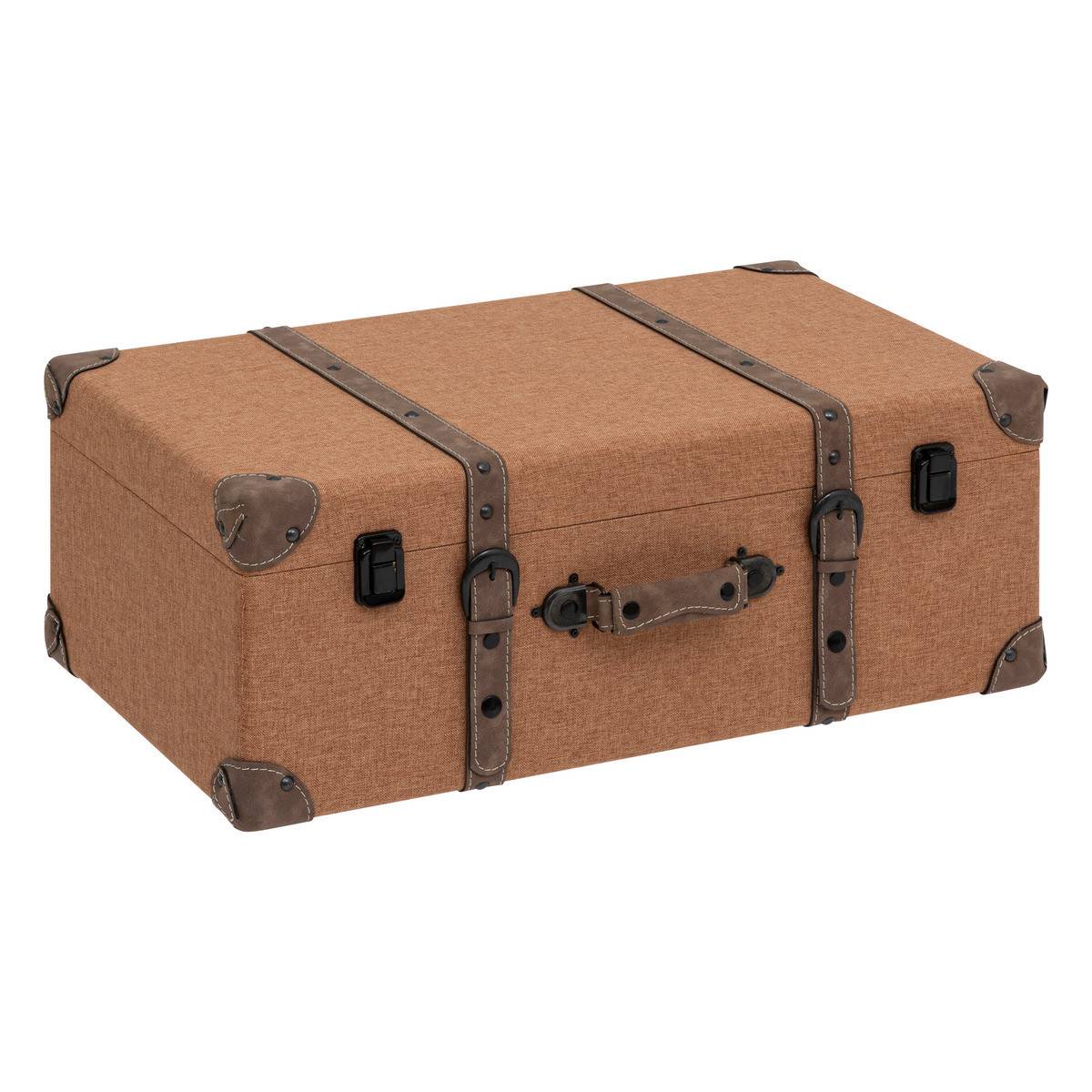 Set de 3 Malles de rangement Marron Caramel style Vintage L 60 L 55 et L 45 cm - Image 5