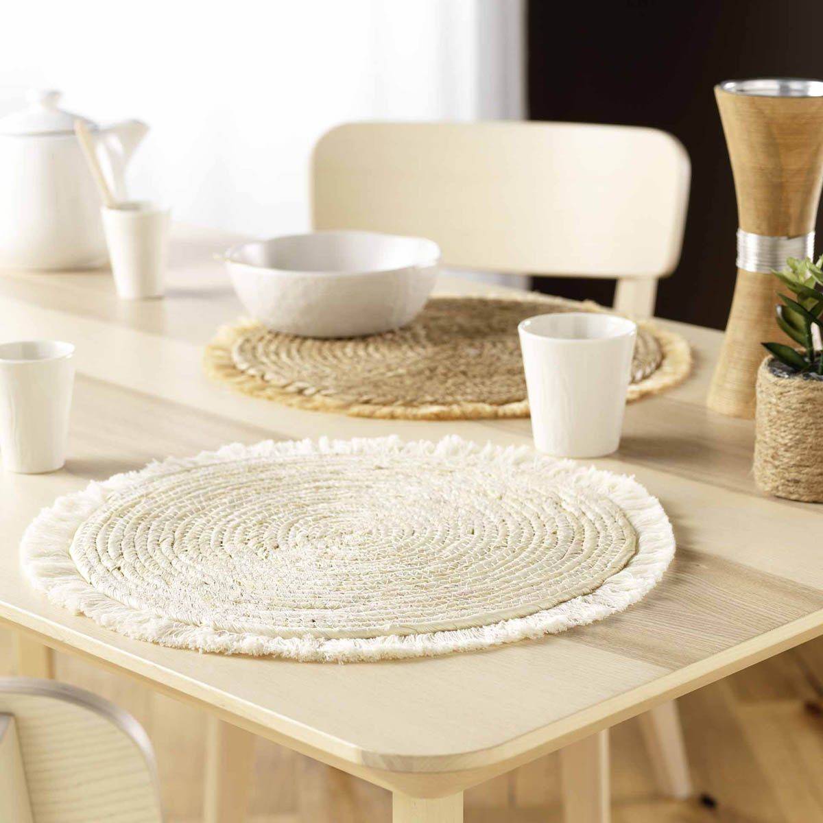 Set de Table Rond en Paille "Oslo" 38cm Naturel - Image 2