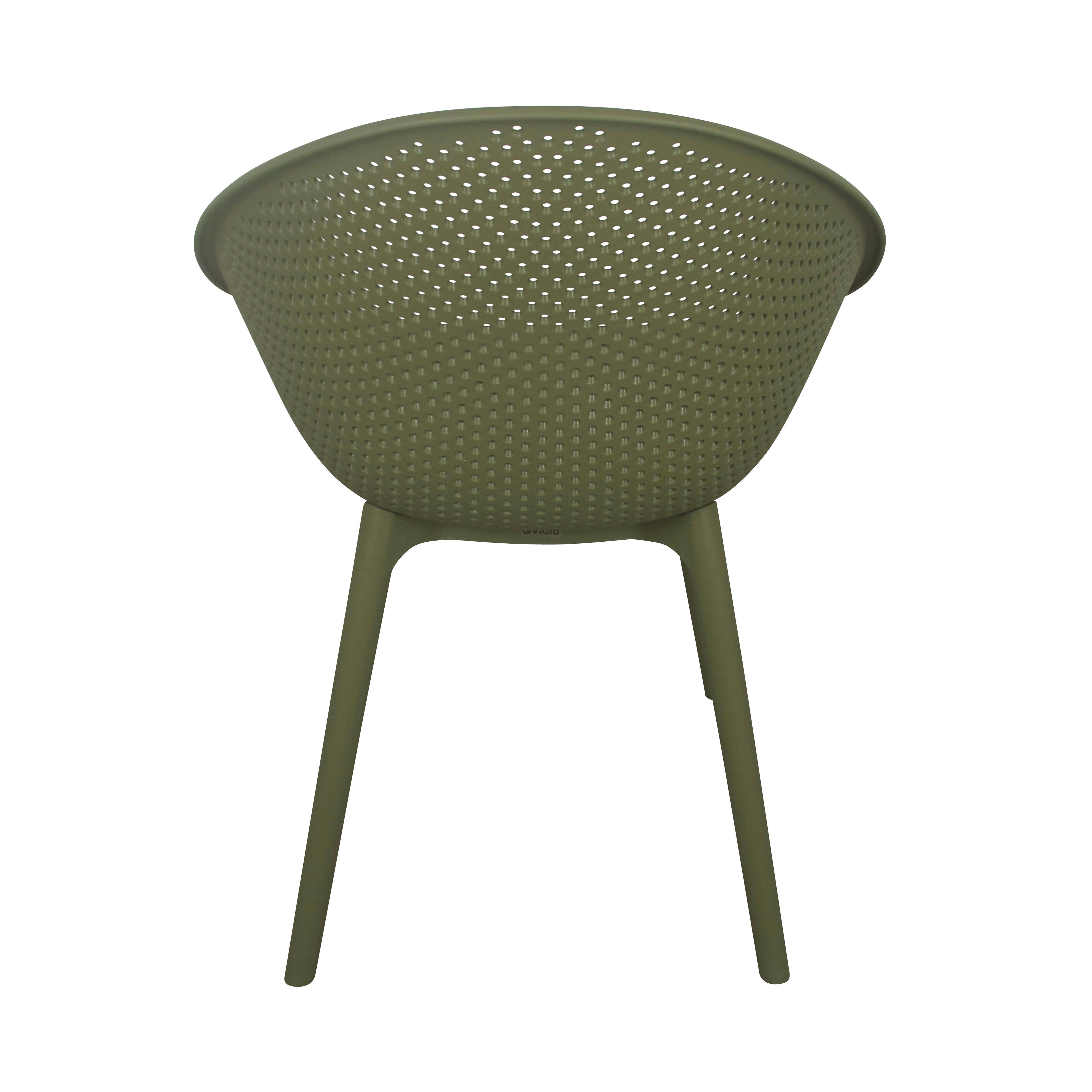Oviala - Lot de 4 chaises de terrasse en plastique vert olive Buda - Oviala - Image 6