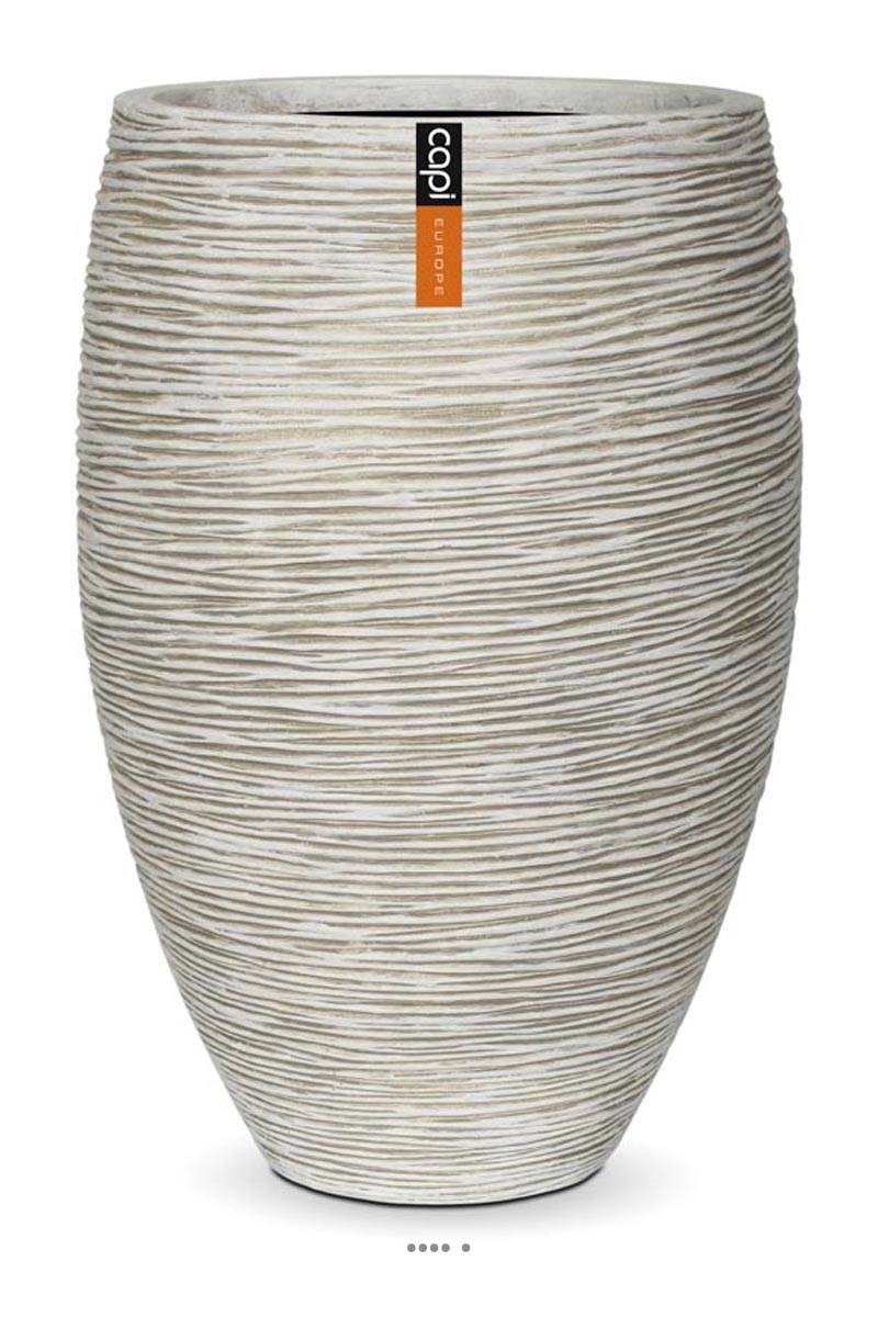 Artificielles - Bac Fibres et magnesium Hany Ext. Bullet D 56 x H84 cm Sable - dimhaut: H 84 cm - couleur: Sable