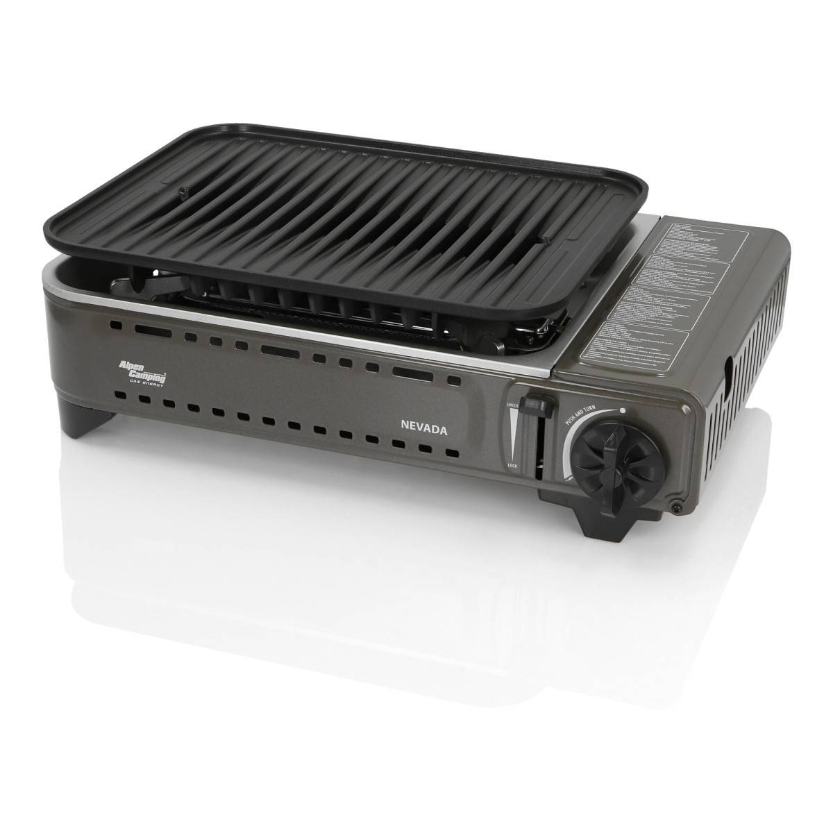 Barbecue à gaz Portable Grill 1780W + 4 Cartouches Gaz Butane Allumage Piezo + Mallette Camping ALPEN - Image 3