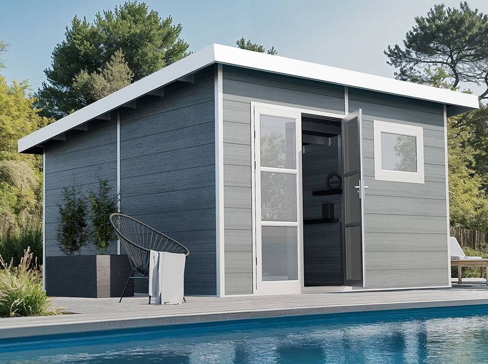 Abri de Jardin Composite ALMA - 15m2 Gris clair - Cabane de Jardin - Image 1