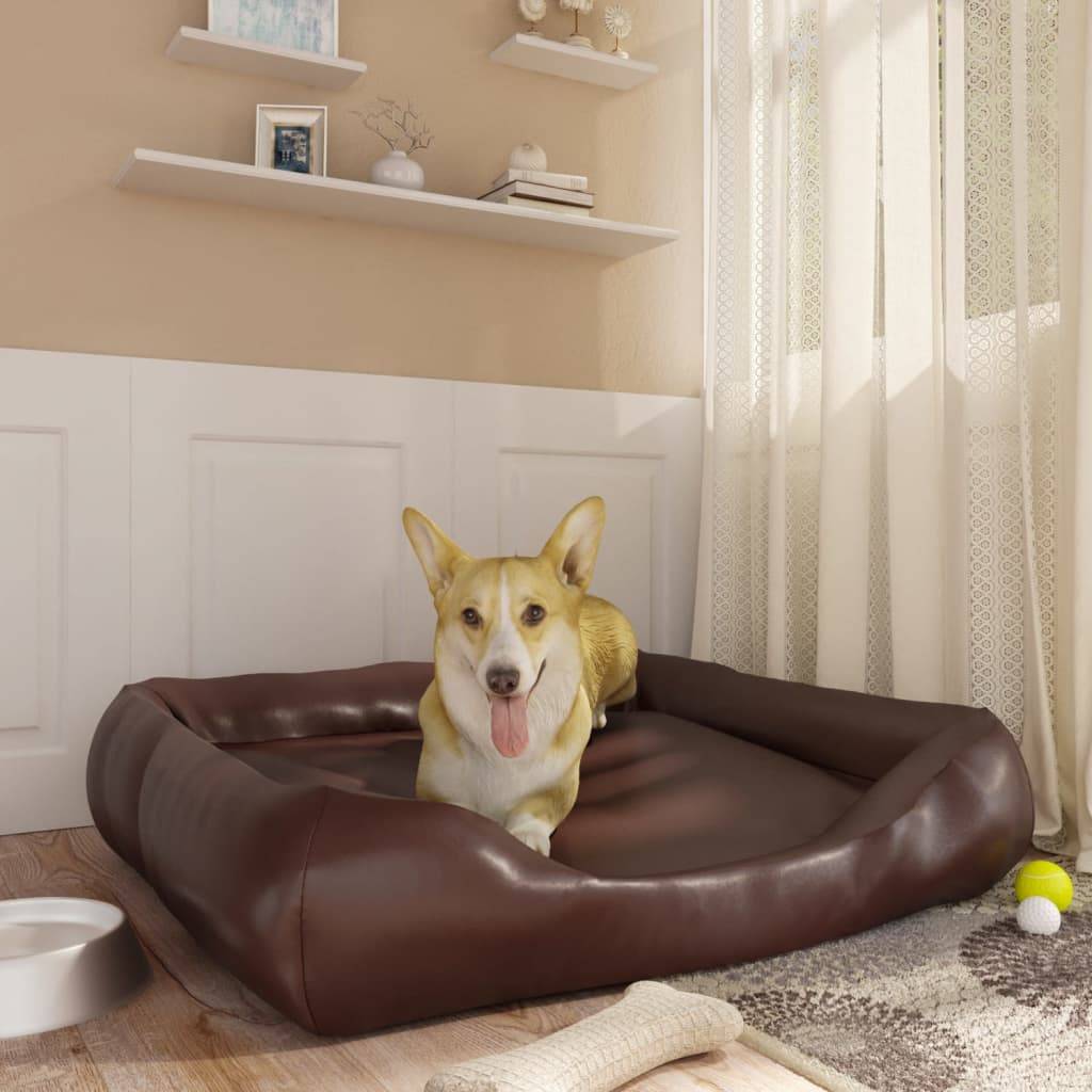 Vidaxl - Lit pour chien Marron 80x68x23 cm Similicuir vidaXL 171244 - Image 1