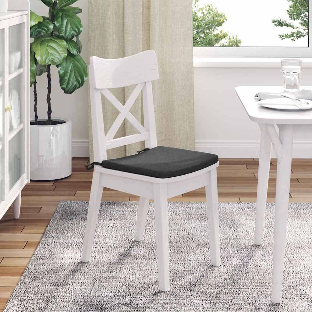 Galettes de Chaise Velours Côtelé Lot de 4 Housses Lavables pour Salon Gris Foncé 40x40x3 cm – ComfortXL Outdoor Living - Image 4